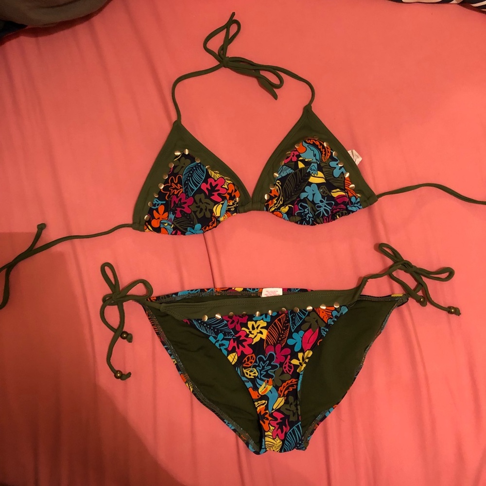 Floral studded bikini